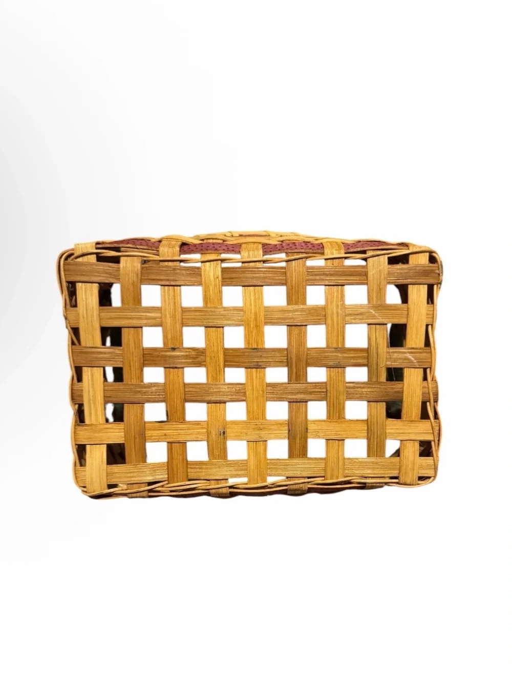 Vintage 90s Woven Wood Splint Watermelon Basket Decor Country Cottagecore